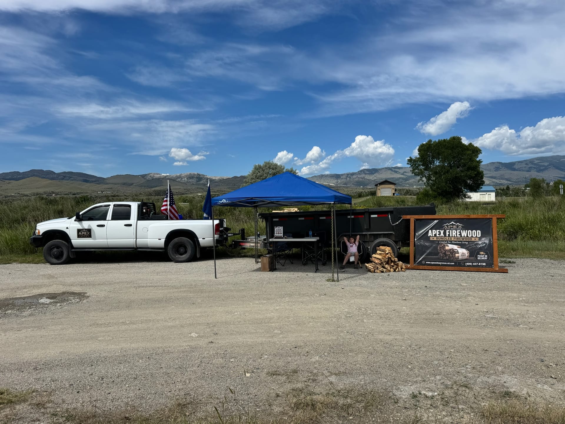 The Apex Site Services rig set up in Southwest Montana